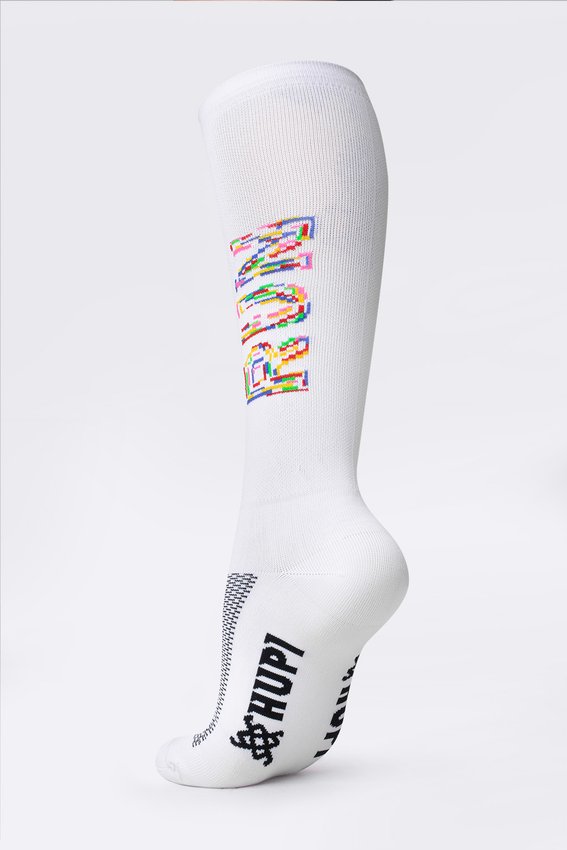 Meia HUPI Run Colors Branca Longa