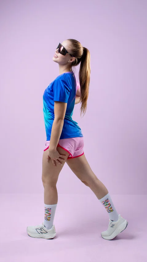 Meia HUPI Run Colors Branca - LT para pés menores 34-38