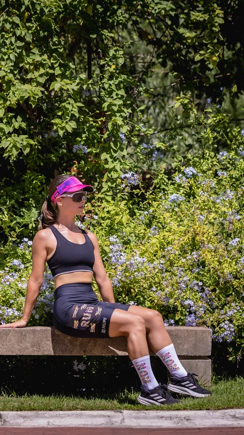 Meia HUPI Run Colors Branca - LT para pés menores 34-38