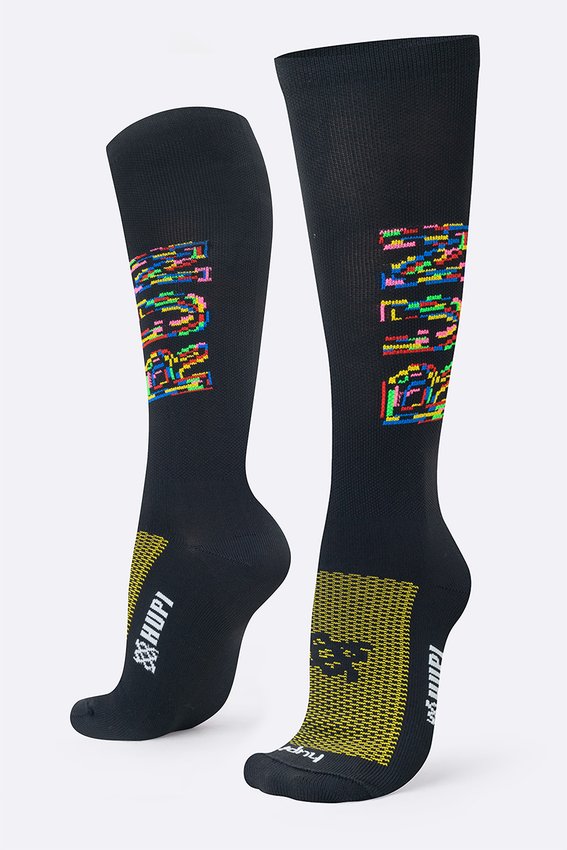 Meia HUPI Run Colors Preta Longa