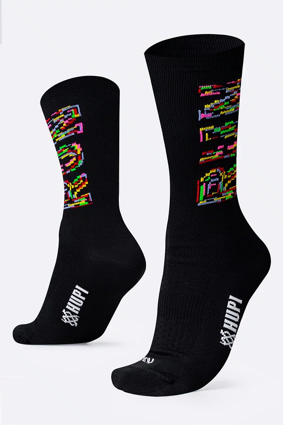 Meia HUPI Run Colors Preto - LT Para Pés Menores