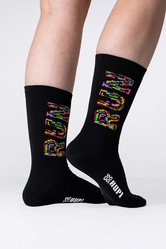 Meia HUPI Run Colors Preto - LT Para Pés Menores