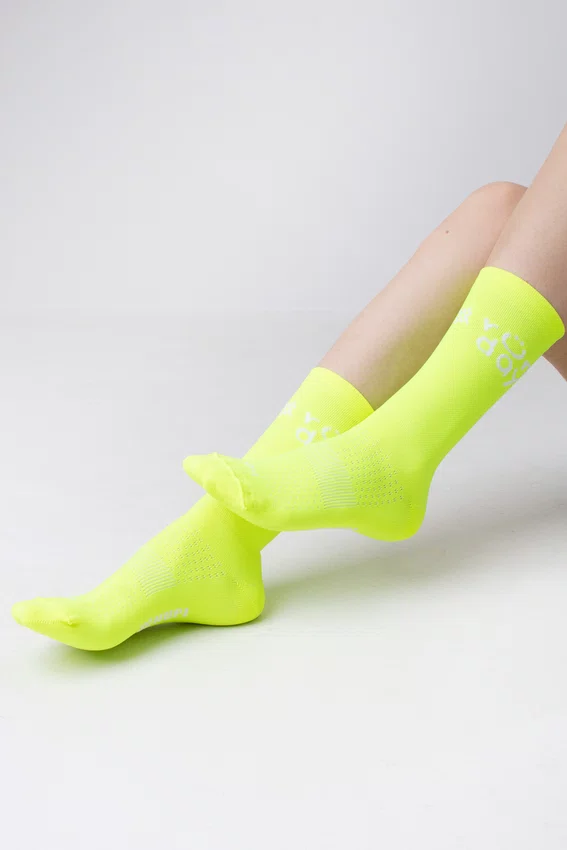 Meia HUPI Run Day Amarelo Neon