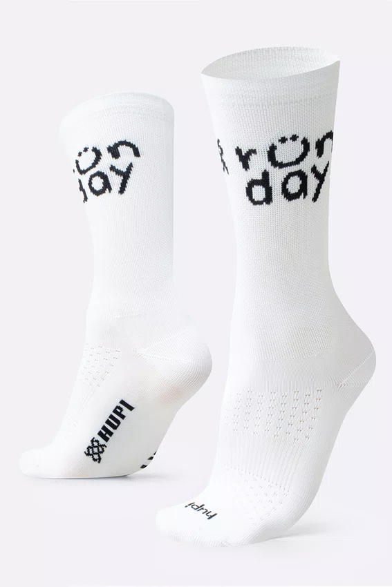 Meia HUPI Run Day Branco - LT para pés menores 34-38
