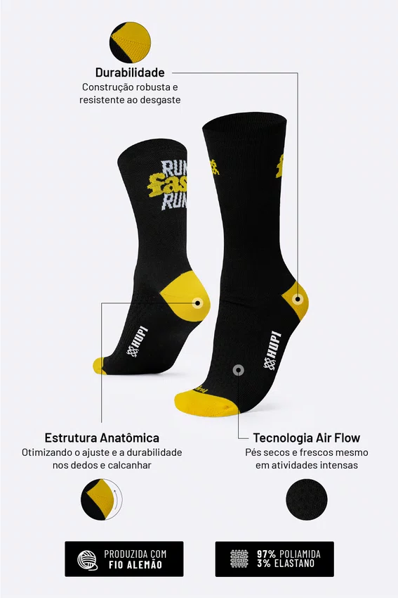 Meia HUPI Run Fast Run
