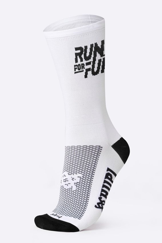 Meia HUPI Run For Fun Branco - LT para pés menores 34-38