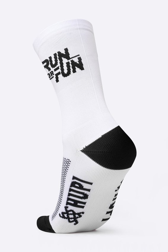 Meia HUPI Run For Fun Branco - LT para pés menores 34-38