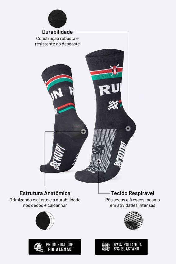 Meia HUPI Run Kenya Preta