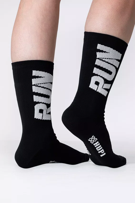 Meia HUPI RUN Preto/Branco
