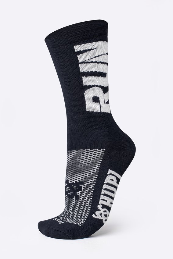 Meia HUPI RUN Preto/Branco - LT para pés menores 34-38