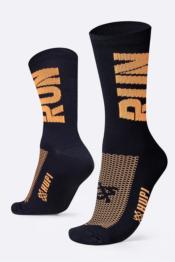 Meia HUPI Run Preto/Laranja