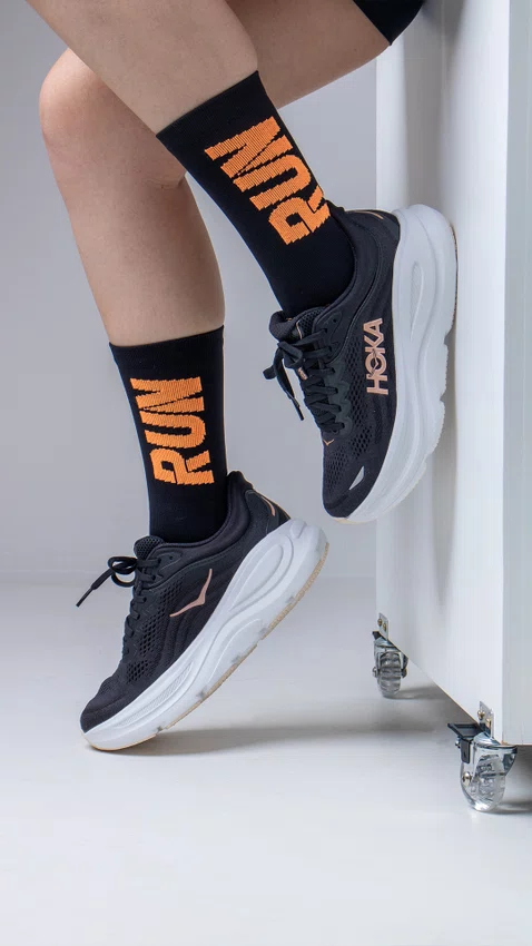 Meia HUPI Run Preto/Laranja