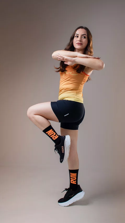 Meia HUPI Run Preto/Laranja