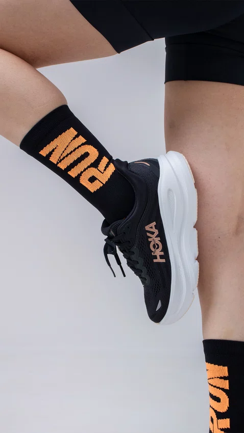 Meia HUPI Run Preto/Laranja