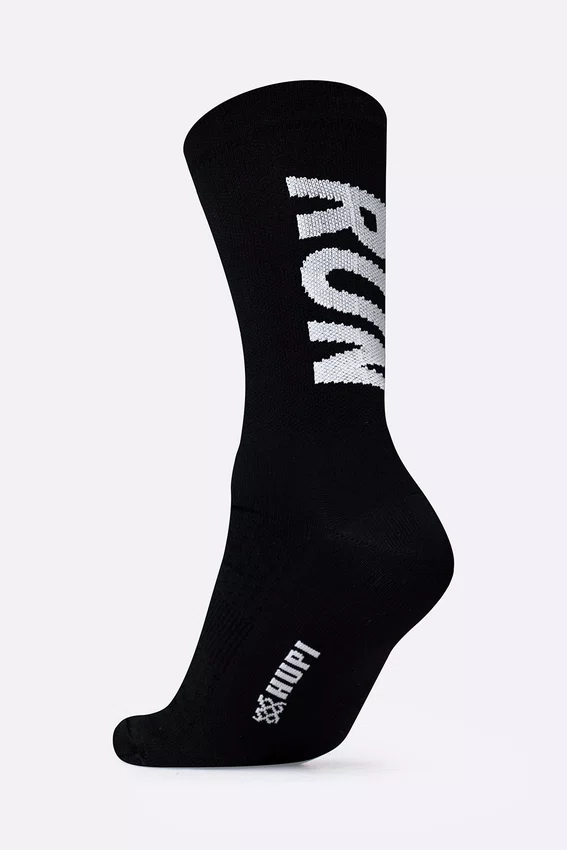 Meia HUPI RUN RUN Preto/Branco