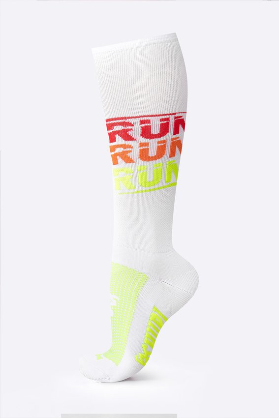 Meia HUPI Run Run Run Branca Longa