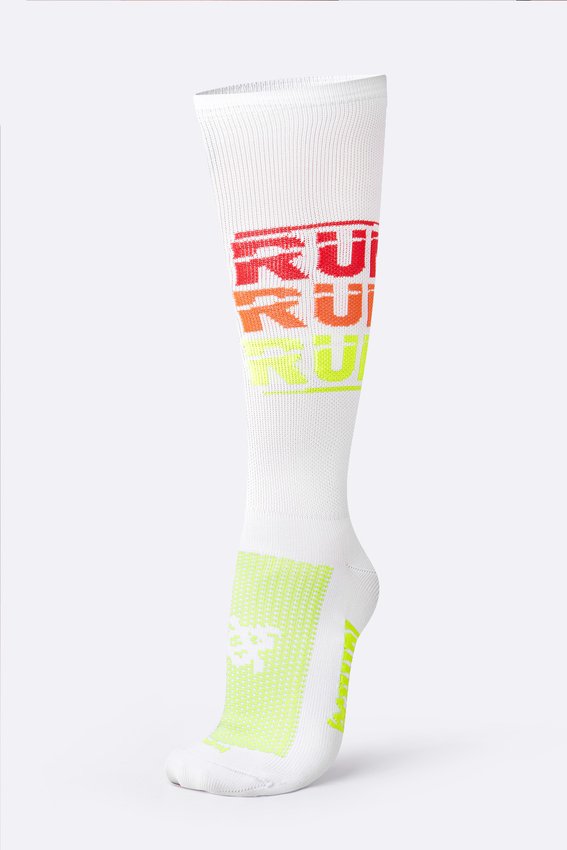 Meia HUPI Run Run Run Branca Longa