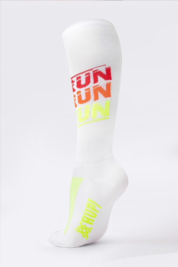 Meia HUPI Run Run Run Branca Longa