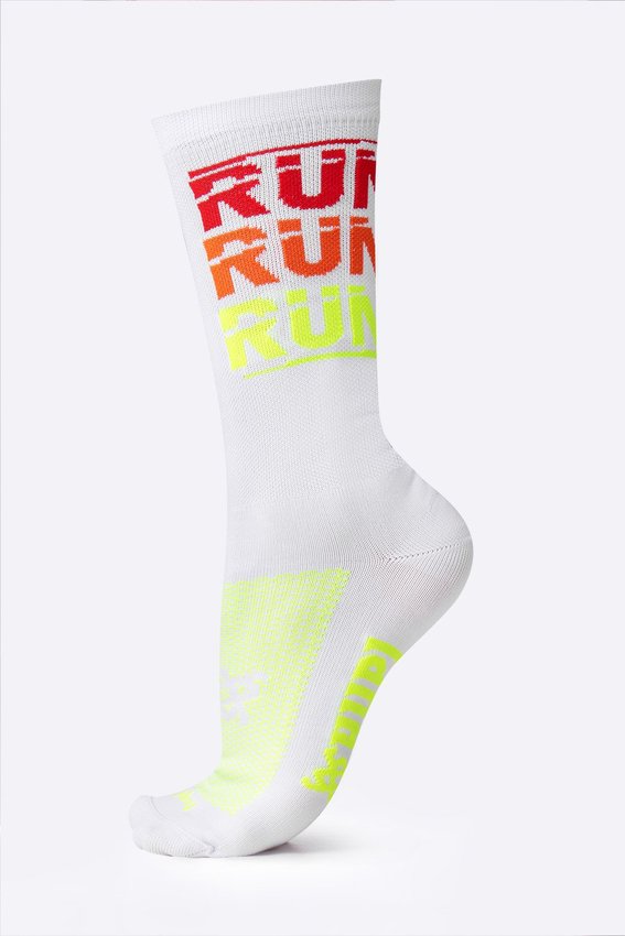 Meia HUPI Run Run Run Branco - LT para pés menores 34-38