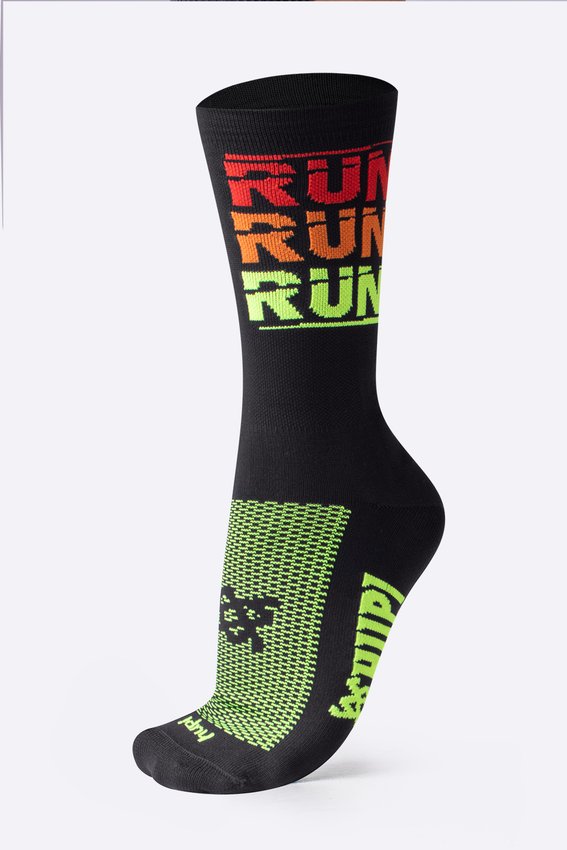 Meia HUPI Run Run Run Preto