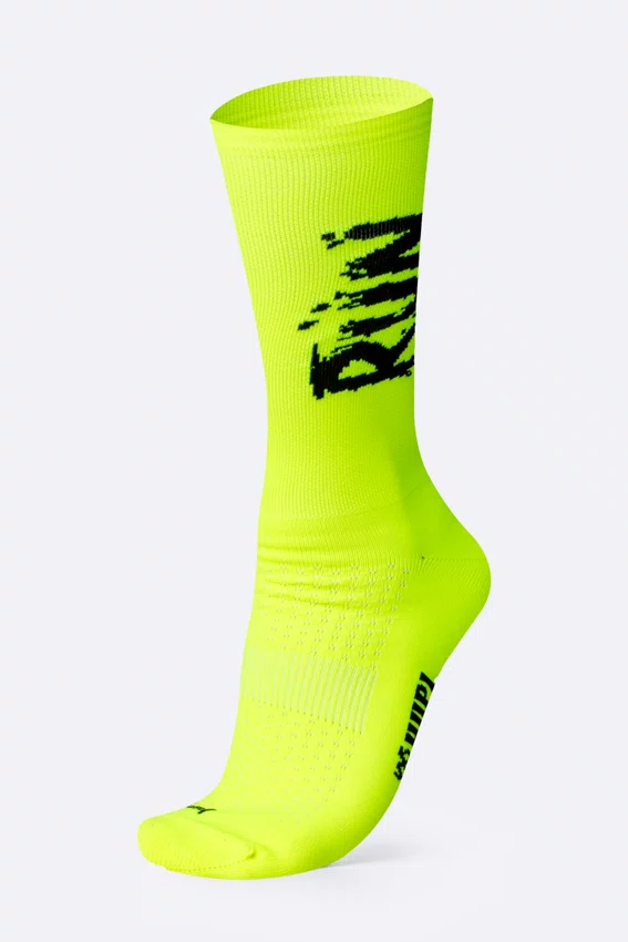 Meia HUPI Run Splash Amarelo Neon