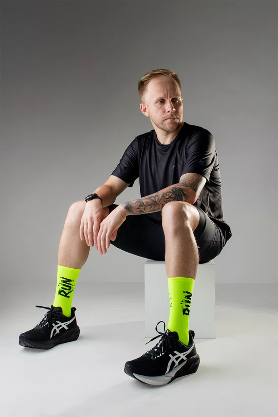 Meia HUPI Run Splash Amarelo Neon