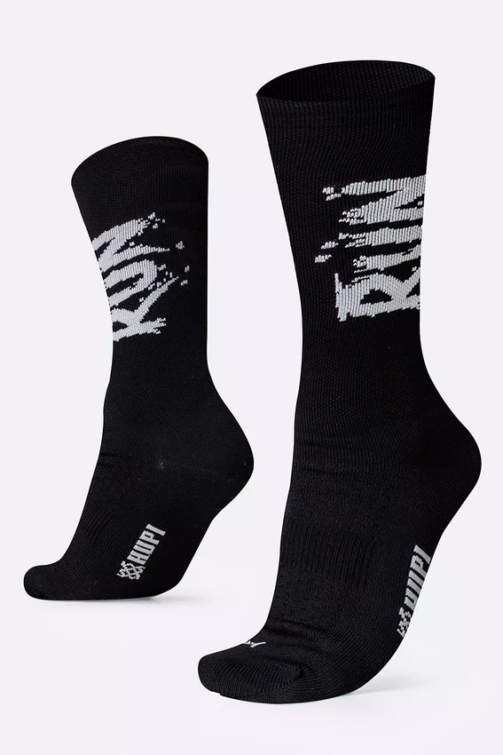 Meia HUPI Run Splash Preto Pés Menores 34–38