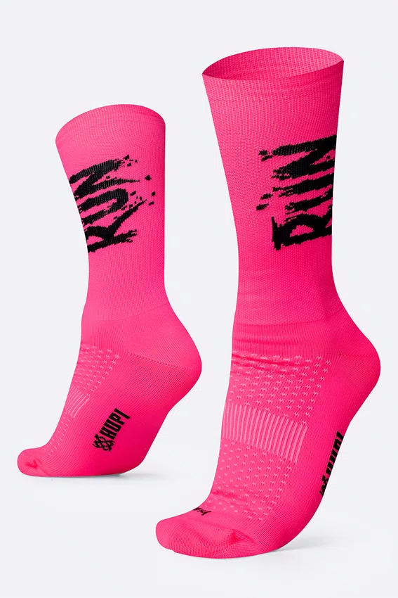 Meia HUPI Run Splash Rosa Plus 42–46
