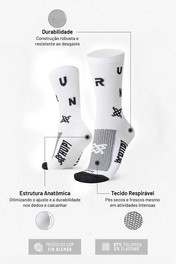 Meia HUPI Run Sprint Branca