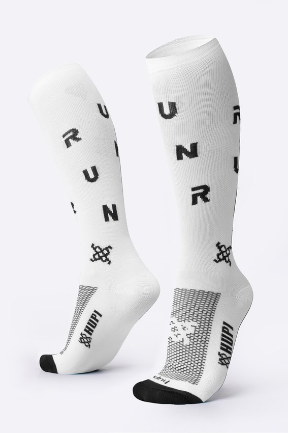 Meia HUPI Run Sprint Branca Longa 