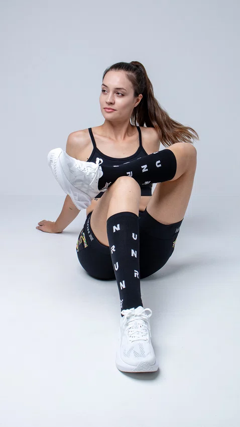 Meia HUPI Run Sprint Longa Preta