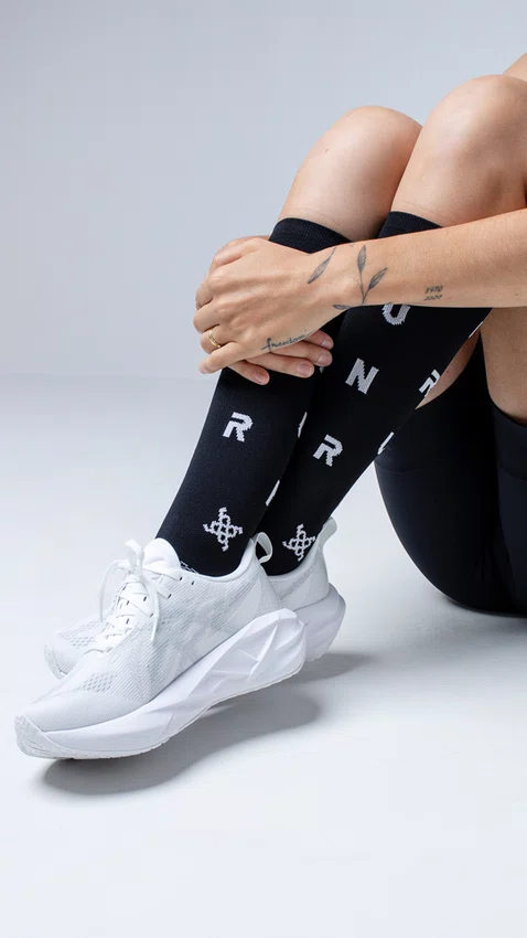 Meia HUPI Run Sprint Longa Preta