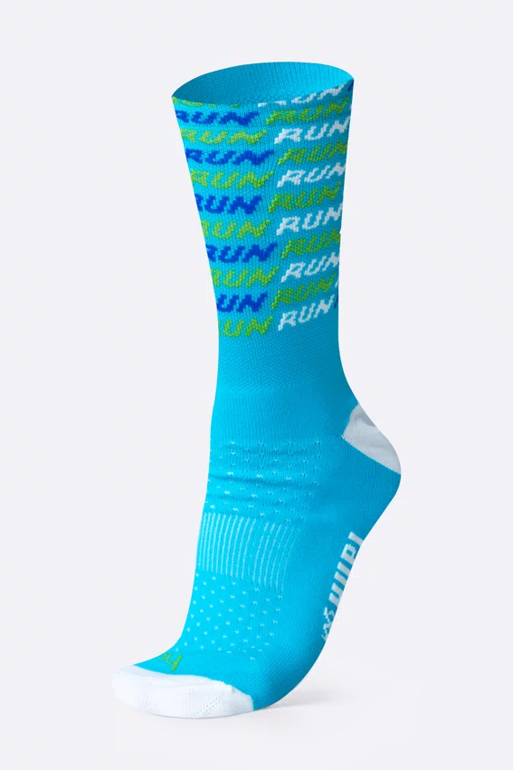 Meia HUPI Run Tri Azul Pés Menores 34–38