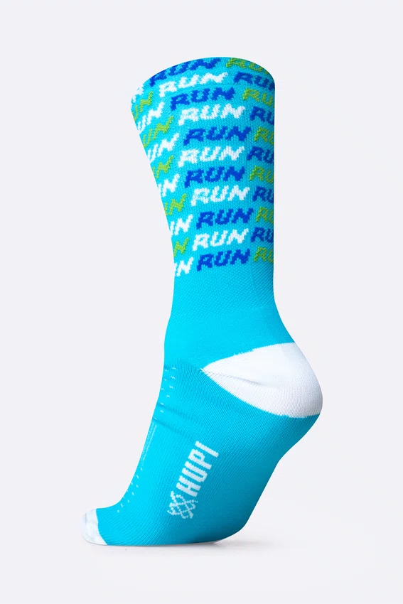 Meia HUPI Run Tri Azul Pés Menores 34–38