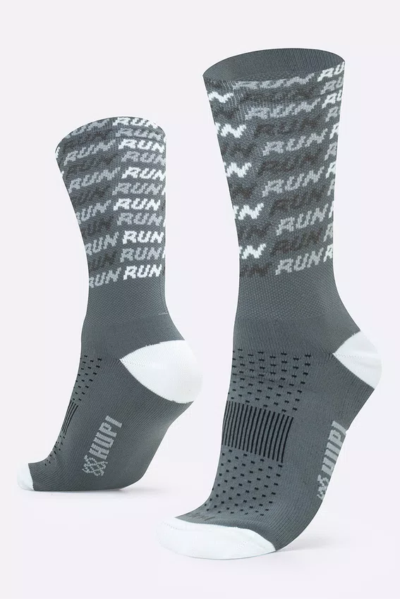 Meia HUPI Run Tri Cinza Pés Menores 34-38
