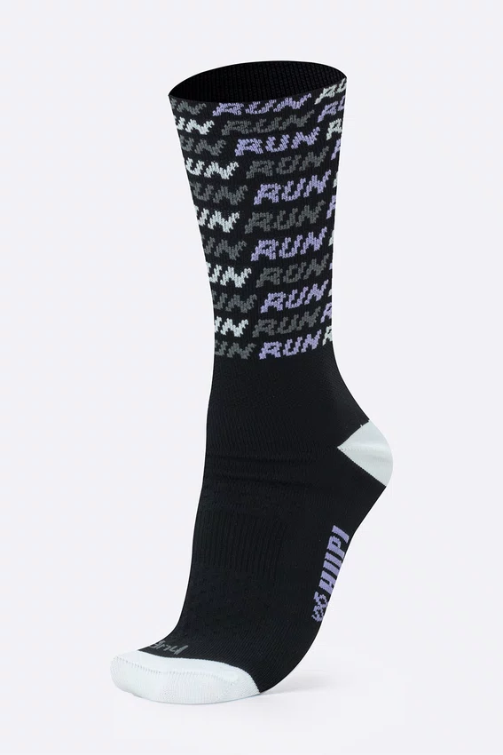 Meia HUPI Run Tri Preto e Roxo
