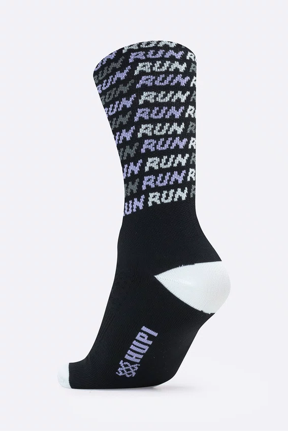 Meia HUPI Run Tri Preto e Roxo