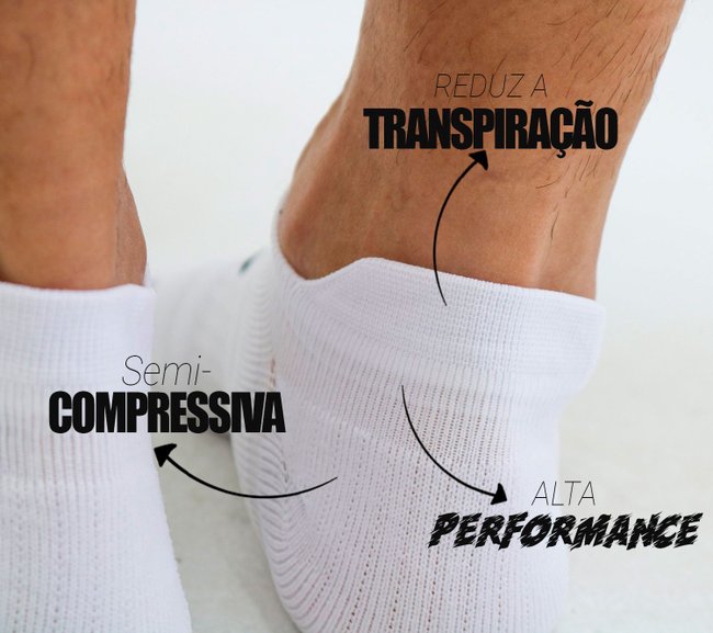 Meia Curta para Corrida HUPI Running Pro Invisível Branco