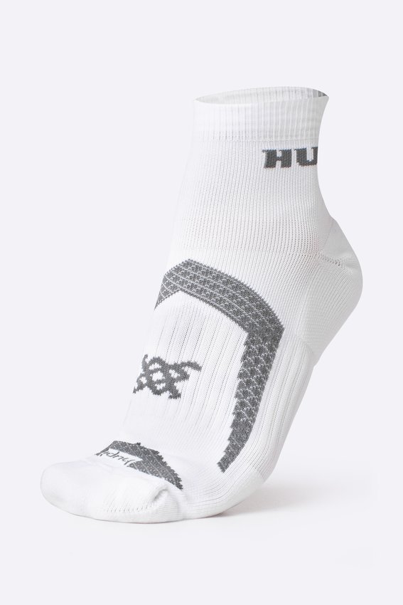 Meia HUPI Running Pro Prime Branco e Cinza - Tamanho Plus 42-46