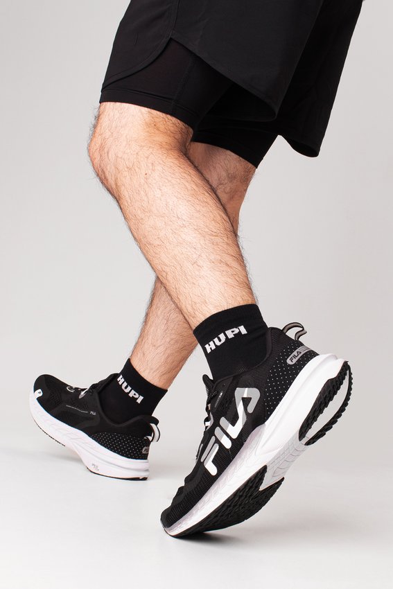 Meia HUPI Running Pro Prime Preto e Branco