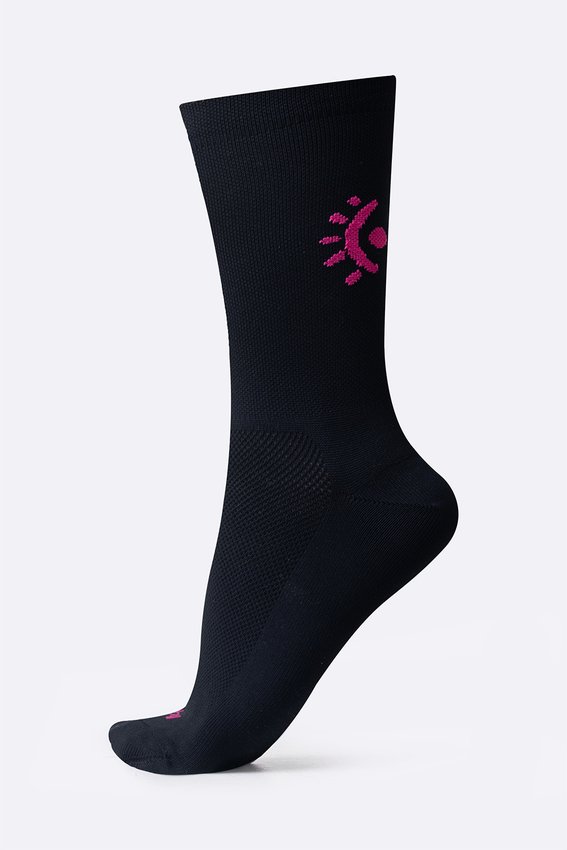 Meia HUPI Sertões Cano Médio Preto e Rosa