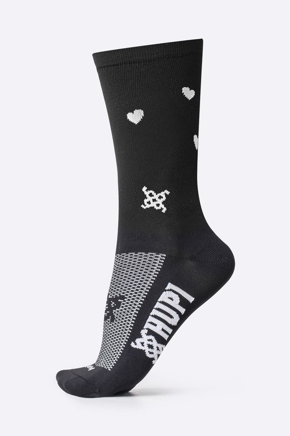 Meia HUPI Small Heart Preto