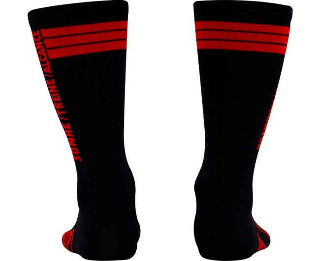 Meia HUPI Sonhe Treine Alcance Preto/Vermelho