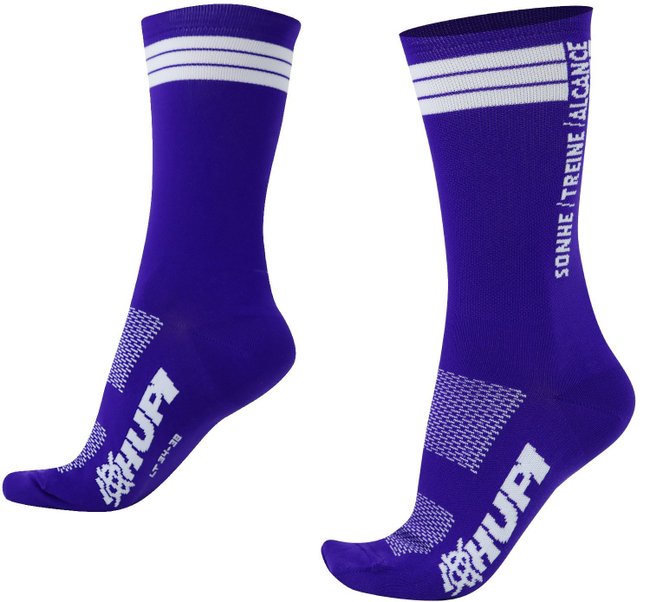 Meia HUPI Sonhe Treine Alcance Roxo/Branco - LT para pés menores 34-38