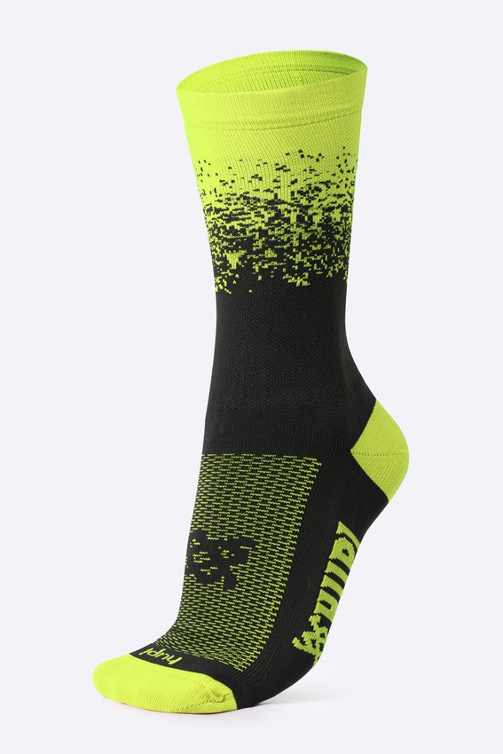 Meia HUPI Splash Amarelo Neon/Preto