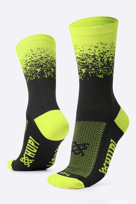 Meia HUPI Splash Amarelo Neon/Preto