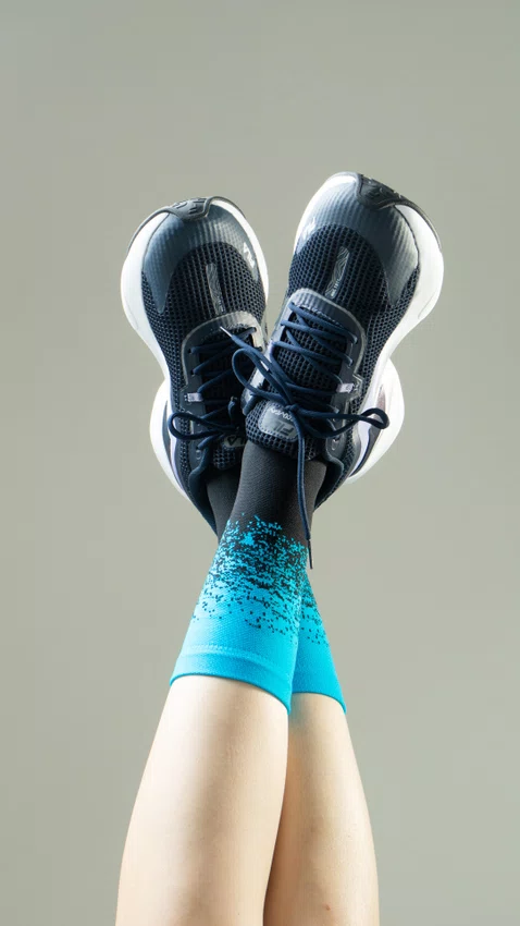 Meia HUPI Splash Azul/Preto