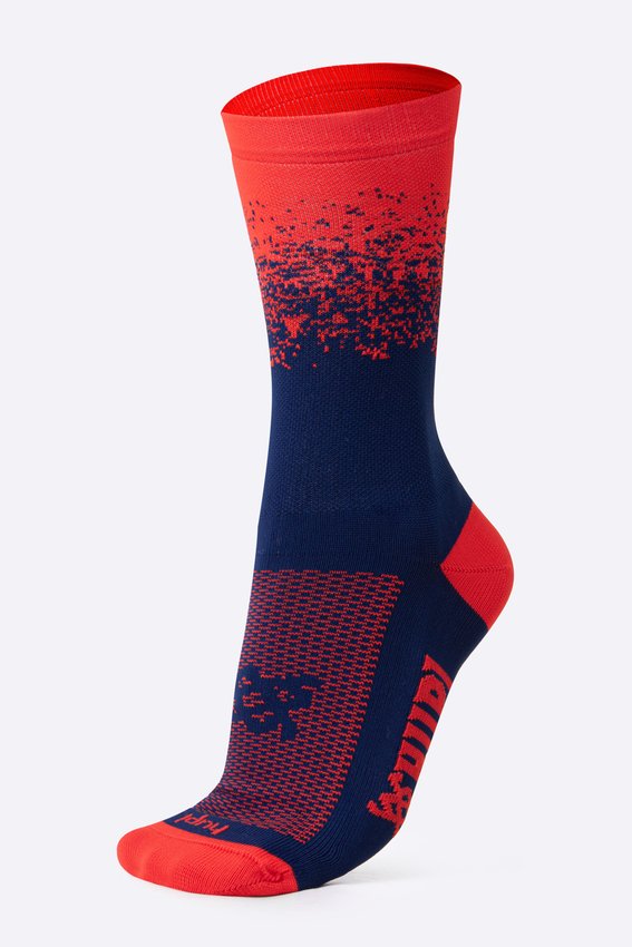 Meia HUPI Splash Azul/Vermelho