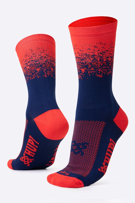 Meia HUPI Splash Azul/Vermelho