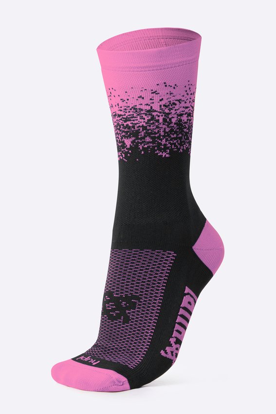 Meia HUPI Splash Preto e Rosa - LT para pés menores 34-38